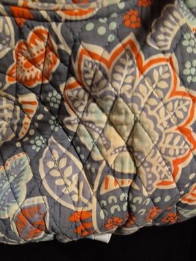 Vera Bradley Quilted Floral Purse. Darker Green Base, Light Green And Orange.